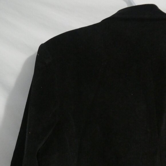 RAFAELLA | size 12 | Women's Black Corduroy / Cords Dress Jacket / Blazer - Picture 9 of 14
